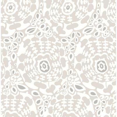 A-Street Prints Divine Grey Abstract Medallion Wallpaper