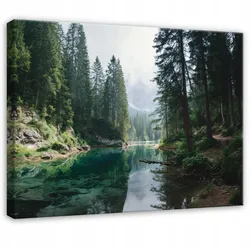 LEINWANDBILD Wald Fluss Grün 120x80 cm