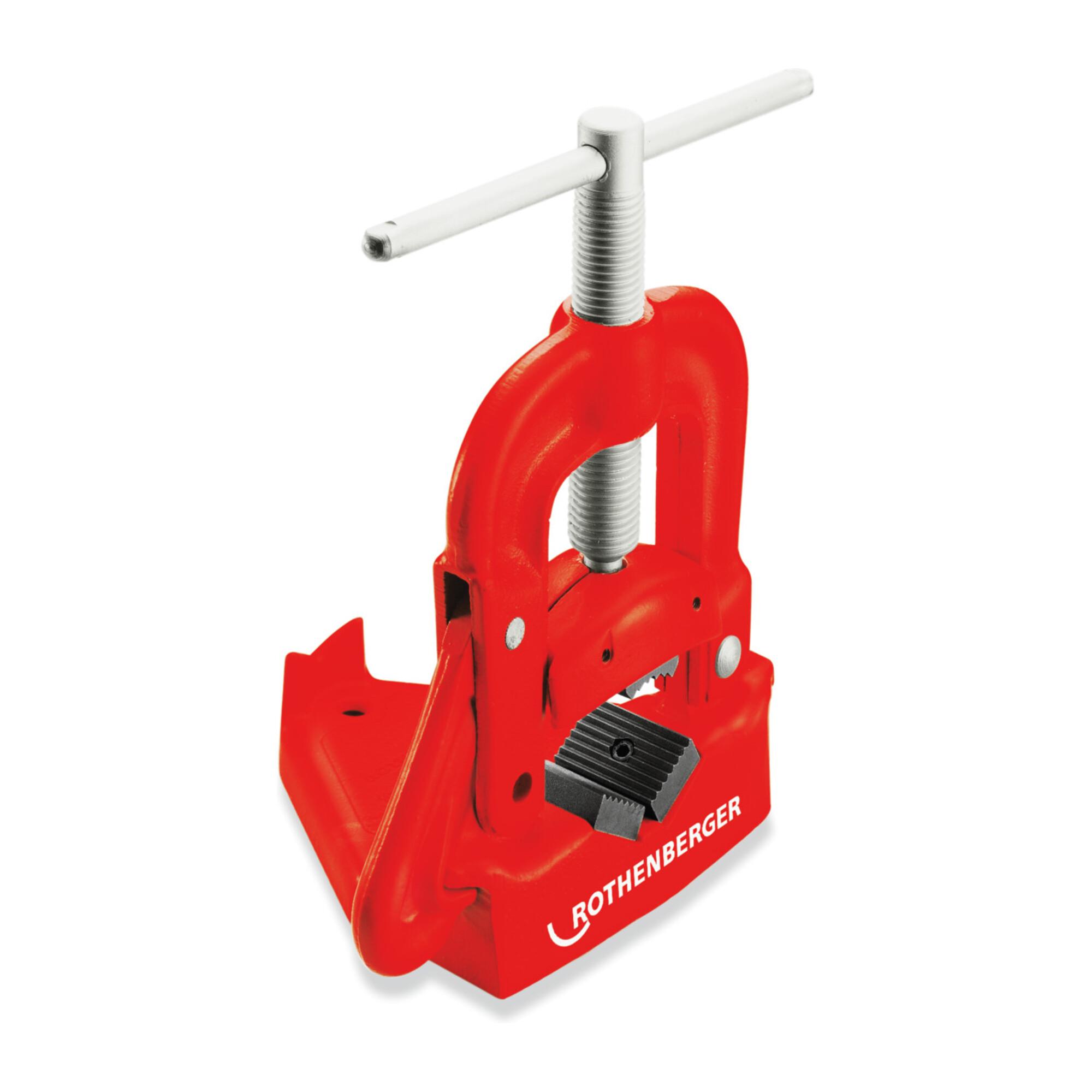Rothenberger Rohrschraubstock aus Stahlblech zum Spannen von Rohren, aufklappbar, Größe:1/8-2 Zoll, 70710)