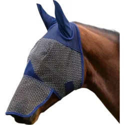 Fliegenmaske mit Ohren- und UV-Schutz Fliegenschutz Navy / Cob