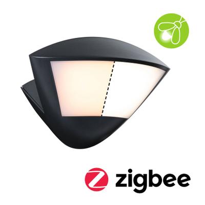 LED Außen-Wandleuchte PAULMANN "Skyla IP44 226x164mm 10W 840lm 230V Anthrazit Aluminium", grau (anthrazit), B:22,6cm H:13,1cm T:16,4cm, Leuchten, Smart Home Zigbee 3.0 Bewegungsmelder insektenfreundlich