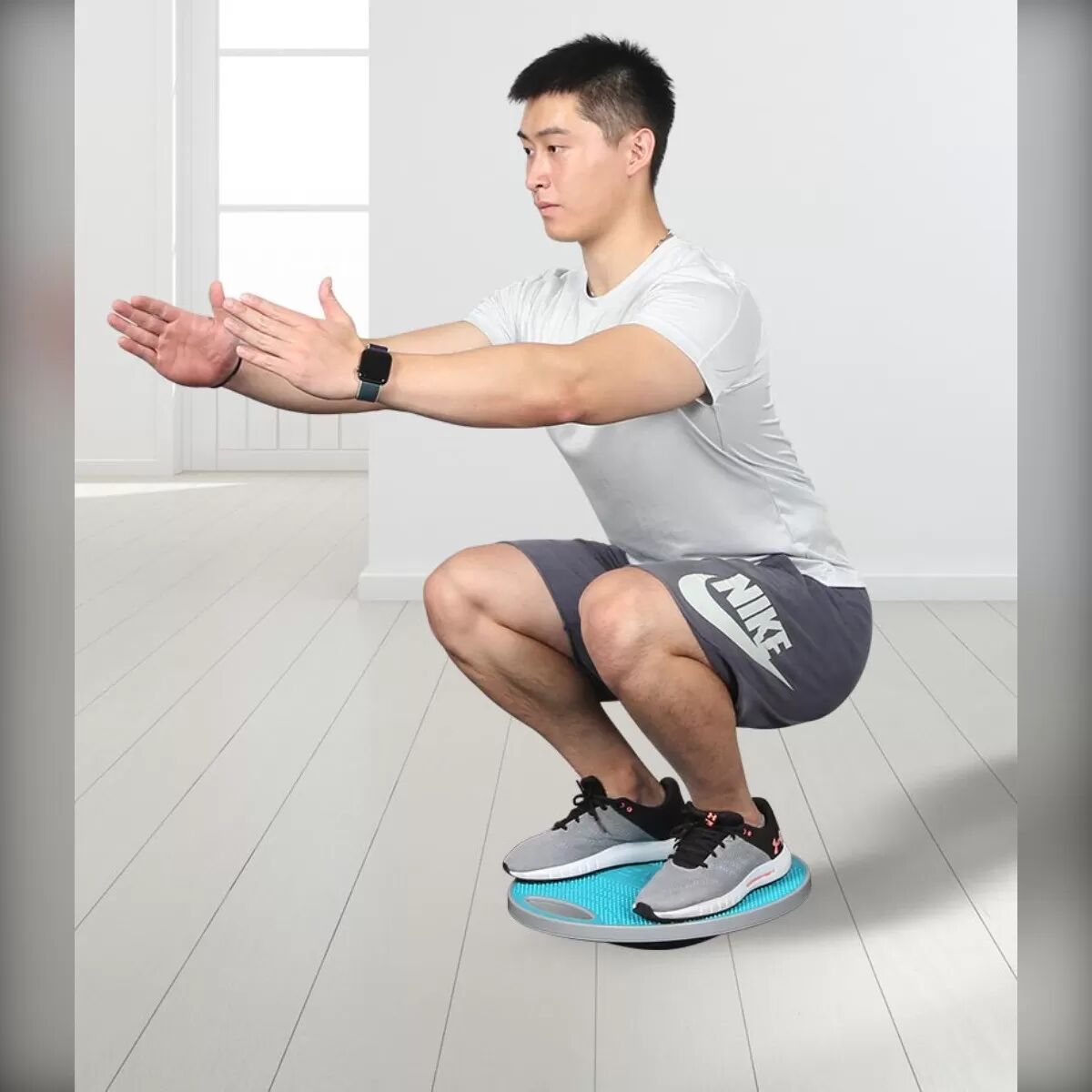 INF Balance-Trainingsbrett – TPE Anti-Rutsch-Oberfläche, 360° drehbare Basis, Dual-Griff für Core- und Sprunggelenksmobilität