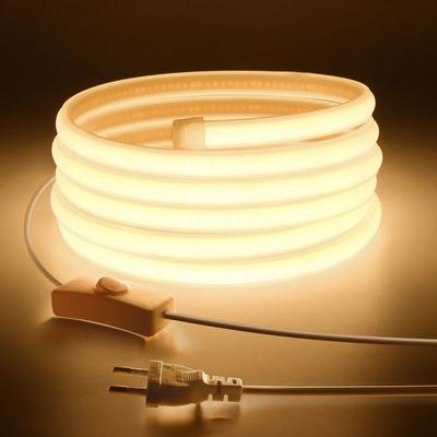 Uplift Picks Super Bright COB LED Strip Light 110V 220V With Switch warm 110 V (us Plug) 21m