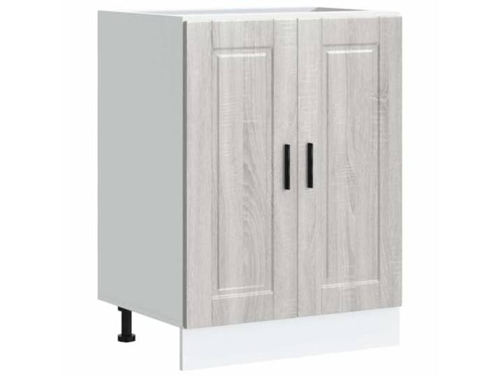 fsahslih Küchenunterschrank 60x46x81.5 cm Porto Grau Sonoma Vielseitiger Beistellschrank mit höhenverstellbaren Füßen für Küche und Vorratsraum aus Holzwerkstoff.
