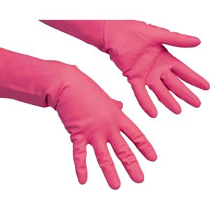 Vileda-Professional Chemikalienschutzhandschuhe Multipurpose, Typ B, aus Latex, lange Stulpe, Größe 10 / XL, rot
