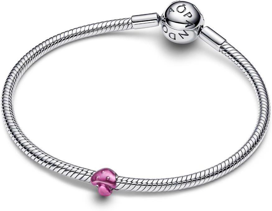 PANDORA Mini Charm Pilz in Rosa, Emaille, Sterling-Silber rosa