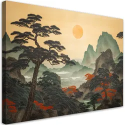 WANDBILD wohnzimmerbild japanische landschaft