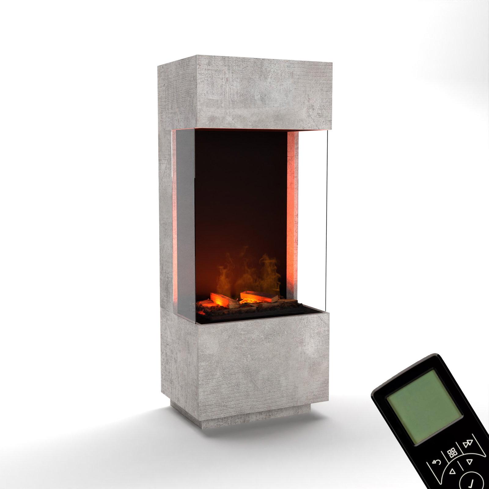 GLOW FIRE Elektrokamin 'OGF 1'| Wasserdampf Kamin mit OMC 400 mit Holzdeko in Schwarz als Raumteiler | HxBxT: 55x136x40 cm