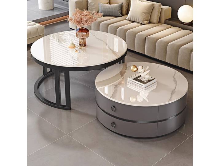 Tables Basses Rondes Modernes en Métal, Style Nordique Glam, Minimaliste, Décor Simple, Meubles de Salon Auxiliaire Mesa
