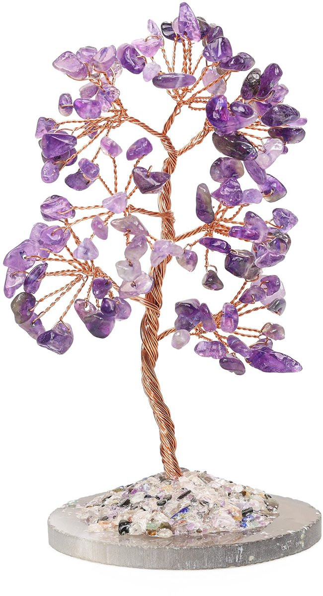Solidchoice Feng Shui Kristallen Boom met Amethist en Koperen Draad