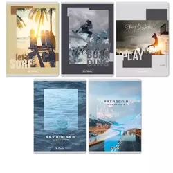 Sportmotiv-Notizheft kariert – A5, verschiedene Designs