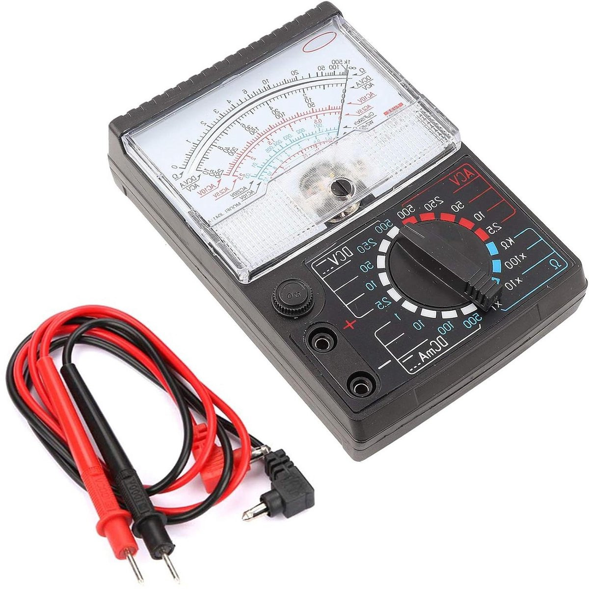 Analoge aanwijzer multimeter tester - Voltmeter ampèremeter ohmmeter AC DC - Zwart