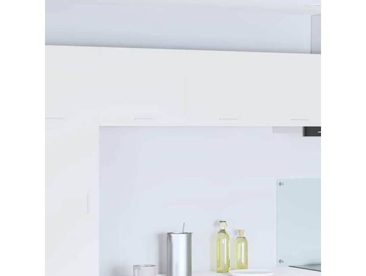 Armoire Suspendue 2 Pc Blanc en Bois d'ingénierie avec 1 porte 2 étagères et rangement vaisselle et ustensiles pour Cuisine