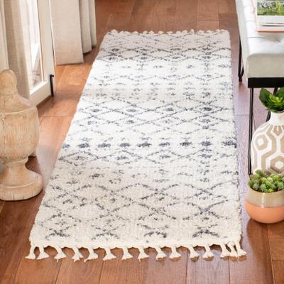 SAFAVIEH Berber Fringe Shag Leatha Trellis Rug