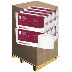 Wepa Satino Prestige Kleinrollen 4-lag. Palette 2112 Rollen 2112 Rollen x 150 Blatt, hochweiß, mit Baumwollfasern