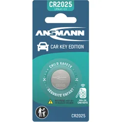 Ansmann Lithium Knopfzelle CR2025, Car Key Edition, ideal für den Autoschlüssel geeignet, 3 Volt