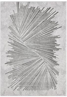 MDA Rugs Mila Collection Geometric Dark Grey with Gold and White ContemporaryArea Rug