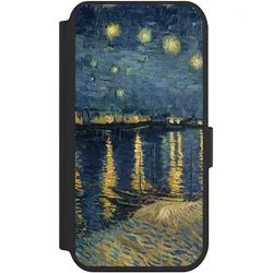Nivocase Klapphülle für Apple iPhone 14 Pro Handyhülle aus Kunst Leder NIVOflip schwarz Kunst Malerei (Apple iPhone 14 Pro), Smartphone Hülle, Schwarz