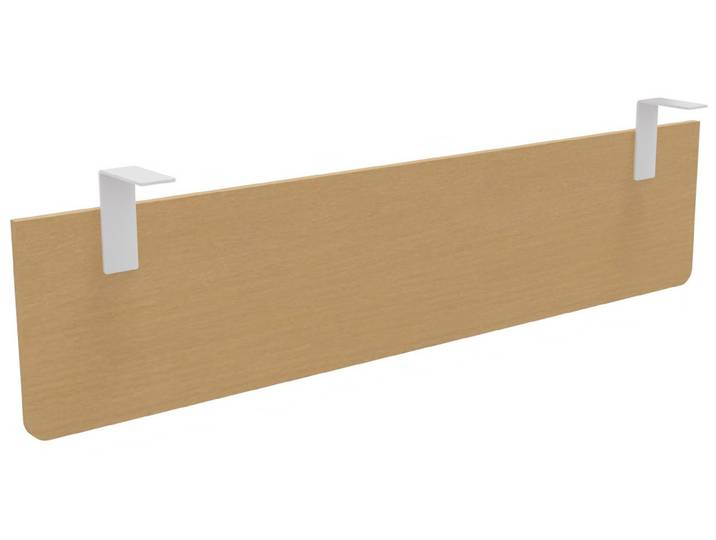 Voile de fond E-Link / Biospace pour bureau L.160 cm - Hêtre - Fixations Blanches