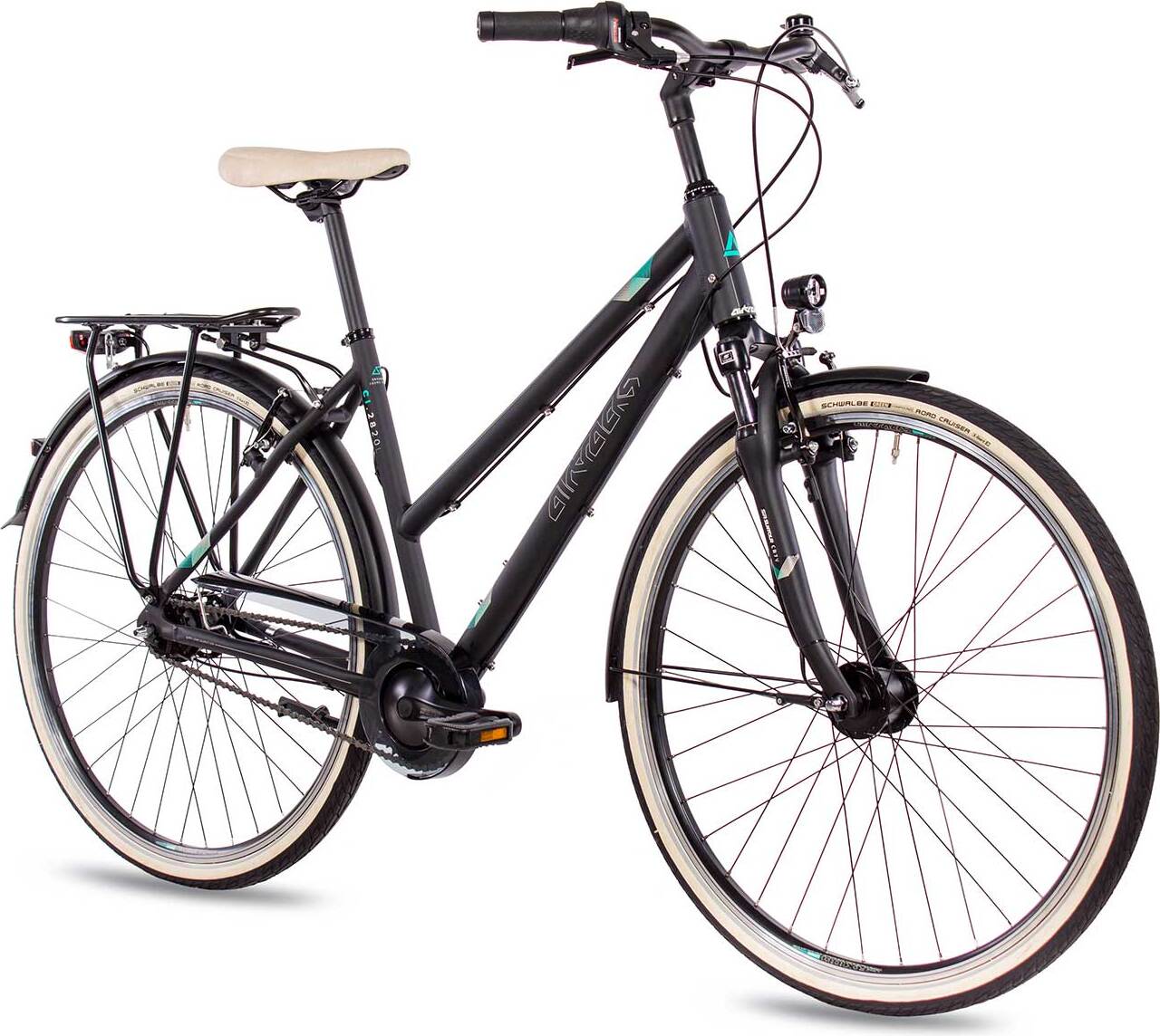 Damen City Fahrrad 28 Zoll CI.2820L Shimano Nexus 7 Schwarz 52cm für Körpergröße 170-185cm