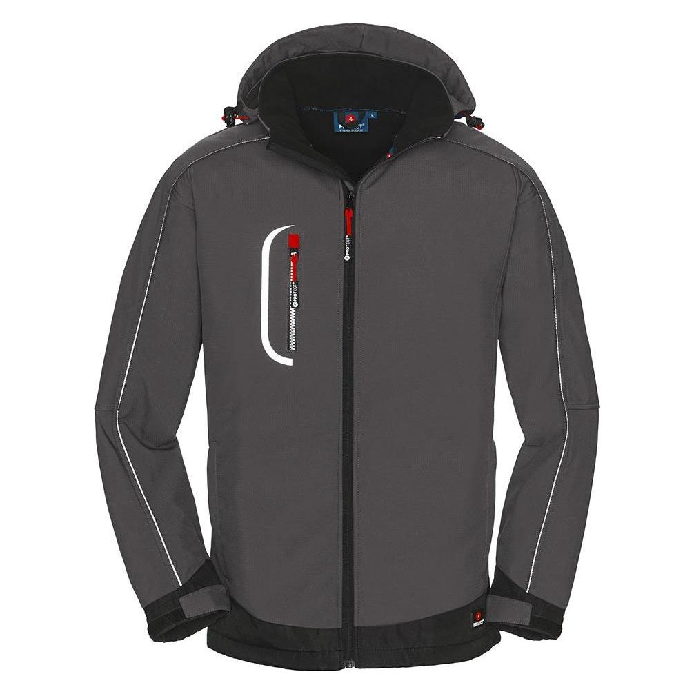 BIG Arbeitsschutz Herren Softshelljacke Montana grau Groesse 2XL (XXL) (10005573207736)