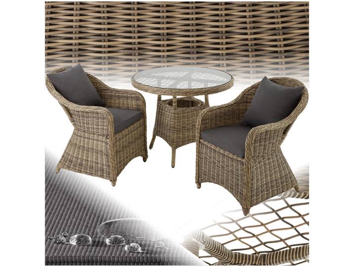Aluminium Rattan Sitzgruppe Zürich 2+1 - natur