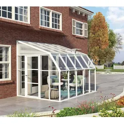 Rion Kunststoff Anlehngewächshaus Sun Room 45 | Weiß | 322x258x266 cm | Fundamentoption - Weiß
