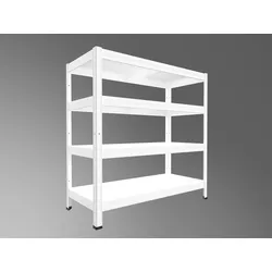 Steckregal Biedrax 40 x 80 x 90 cm, Weiß, 4 Stahlböden, Fachlast 100 kg pro Fachboden