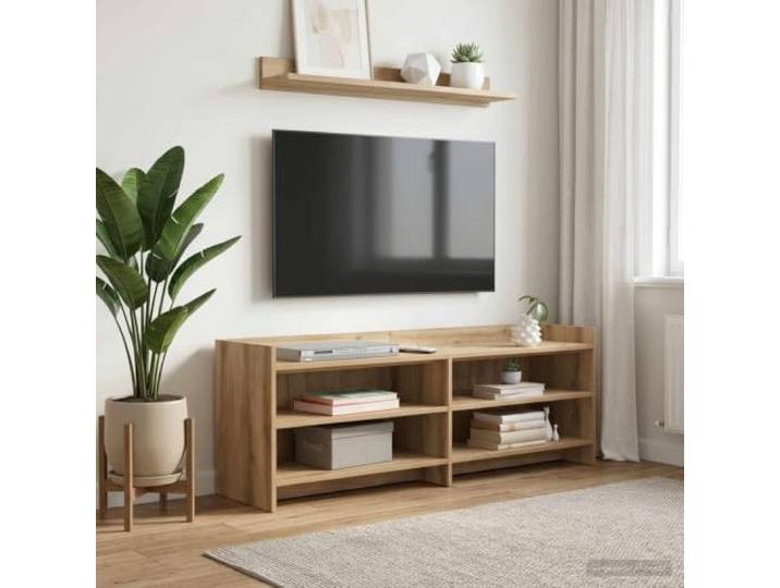 TV-Schrank 135 x 33 x 47 cm Artisan-Eiche Holzwerkstoff mit Staufächern Rechteckige Form, robuste Holzwerkstoff-Konstruktion, pflegeleichte Oberfläche, Montage zu zweit, klare Anleitung