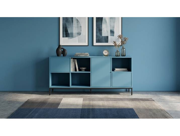 Farbiges Sideboard - Als Kommode o. Highboard mit vielen Optionen MDF Lackiert Pastell­blau