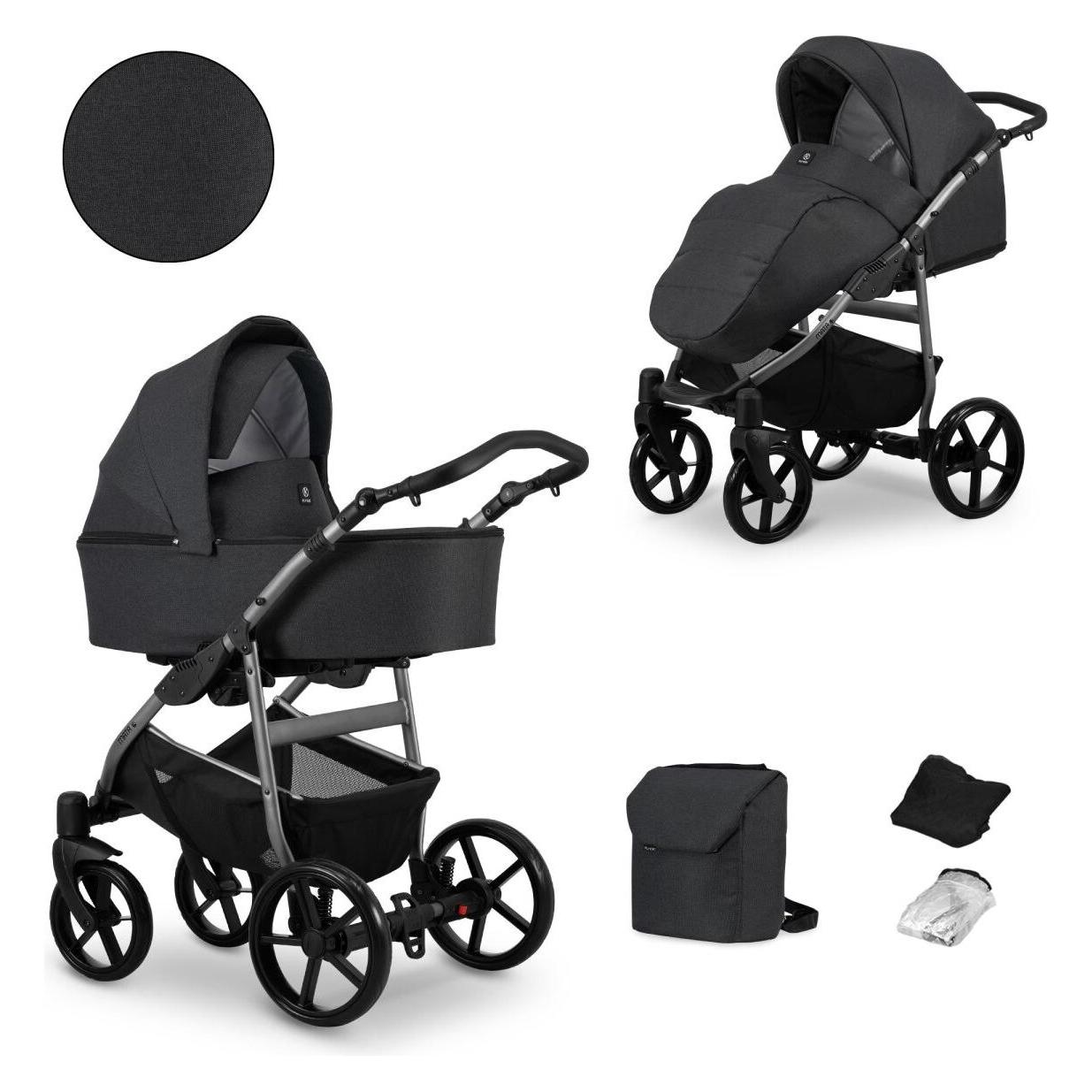 Kunert MATA 2in1 Kinderwagen in Anthrazit mit Graphit Rahmen - Sicher und komfortabel (65280469)