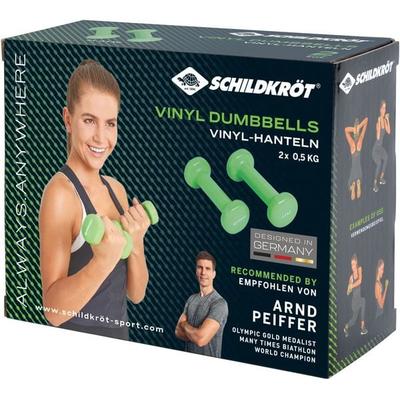 VINYL HANTEL Set, 2x 0,5kg (green), in 4C-Box,