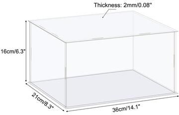 Unique Acrylic Display Case Box Clear Dustproof Protection Showcase for Collectibles Display