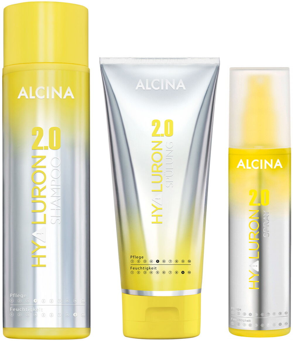575ml Alcina Hyaluron 2.0 Haircare Set (Shampoo 250ml + Spülung 200ml + Spray 125ml)