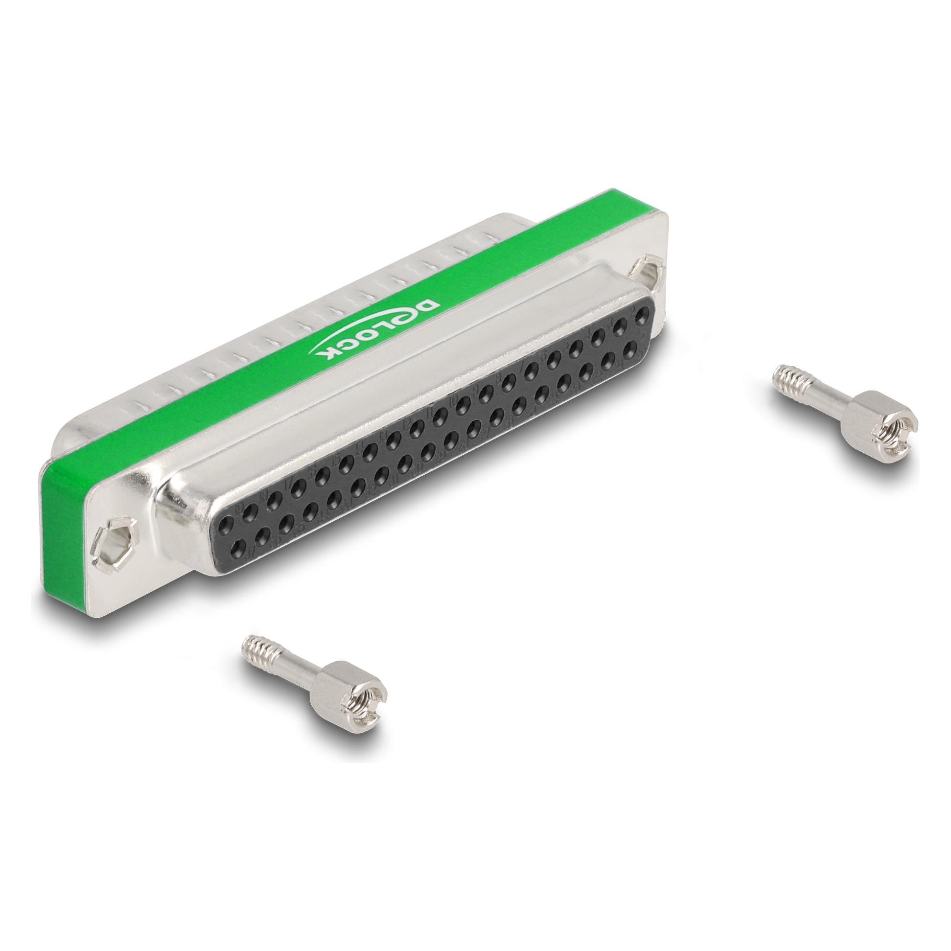 Delock HF/EMI Entstörfilter D-Sub 37 Pin Stecker zu Buchse mit Tiefpass kapazitiv (0.07 m, Industriekabel) (66480)