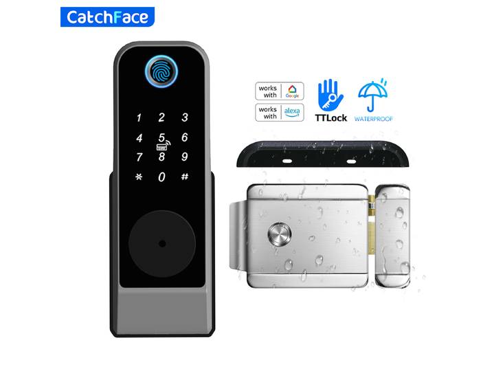 Serrure de porte intelligente GT PRO avec revêtement antirouille, application TTLock, contrôle à distance, économie d'énergie, serrure à code, serrure électrique à encastrer