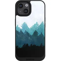Nivocase Handyhülle für Apple iPhone 15 Hülle NIVOpure Case Schwarz Abstrakt Baum Wald (Apple iPhone 15), Smartphone Hülle, Schwarz