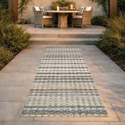 Addison Rugs Machine Washable Indoor/ Outdoor Stripe Lea Chantille Rug