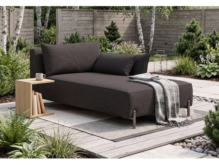 Kaiser Möbel Chaiselongue für Terrasse und Garten, Stoff Sunlight, Graphit, Rechts, SUNMEE