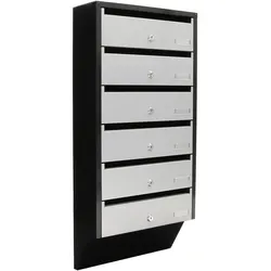 Profirst Briefkastenanlage Quarten 6 Silber Schwarz
