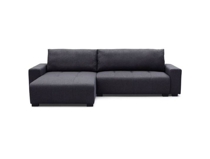 MOSAIKASA Canapé d'angle convertible élégant Malone Tissu Noir