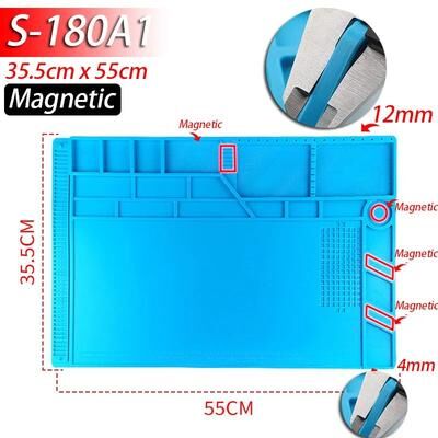Inspire Select Heat Resistant Silicone Soldering Mat 932F Anti Static Magnetic Workbench Mat For Phone, Laptop & Watch Repair s180