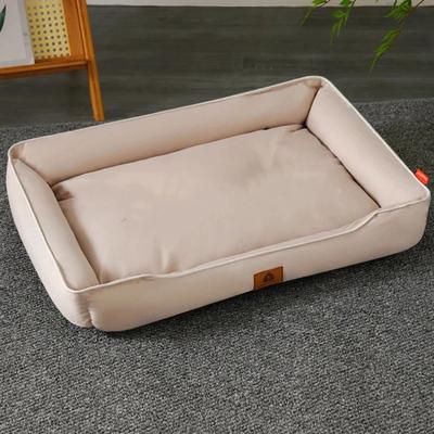 Inspired Living Luxury Orthopedic Dog Bed With Waterproof Sofa Design For Large Dogs & Cats khaki l 64x46x12cm