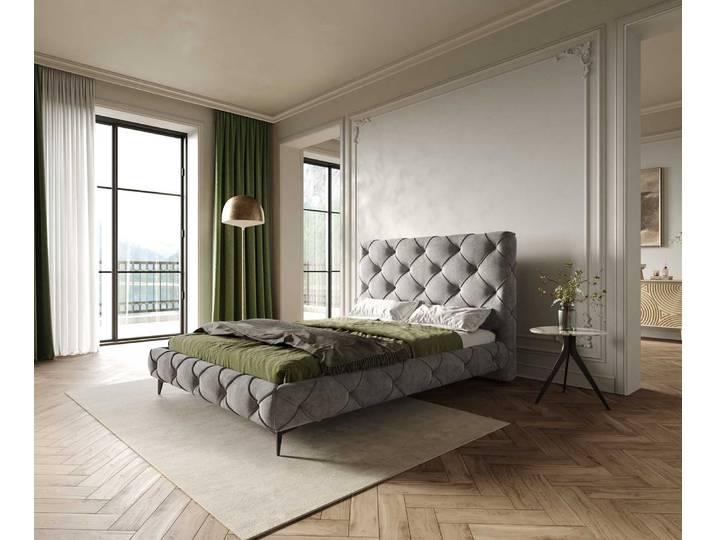 Bedframe Nayara 140x200 cm microvezel grijs