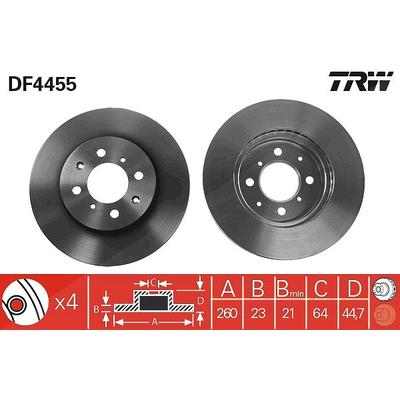Trw Bremsscheibe [Hersteller-Nr. DF4455] für Honda