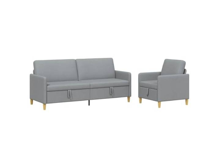 hliofuir Sofa Set mit Stauraum 2-Teilig Hellgrau 3-Sitzer & 1-Sitzer Praktisches Couch-Set fürs Wohnzimmer mit klappbarer Sitzfläche, neutralem Bezug und pflegeleichten Polstern.