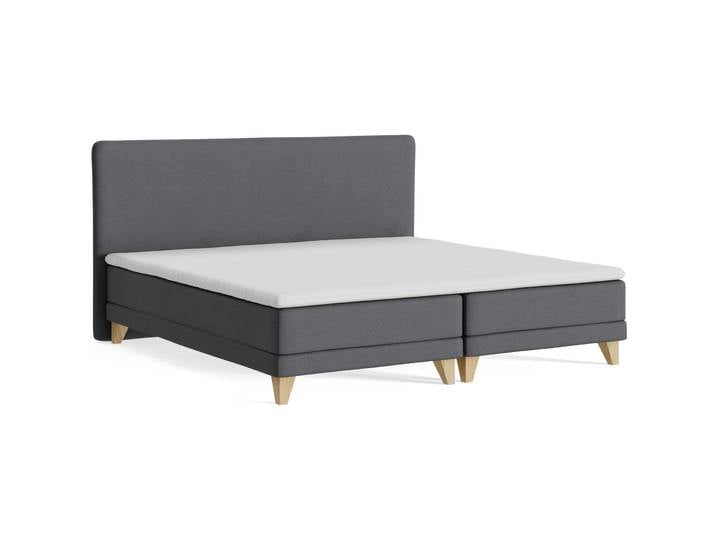 Boxspringbett President dunkelgrau Stoff 200 x 200 cm - Möbel Konfigurator: Traummöbel individuell zusammenstellen