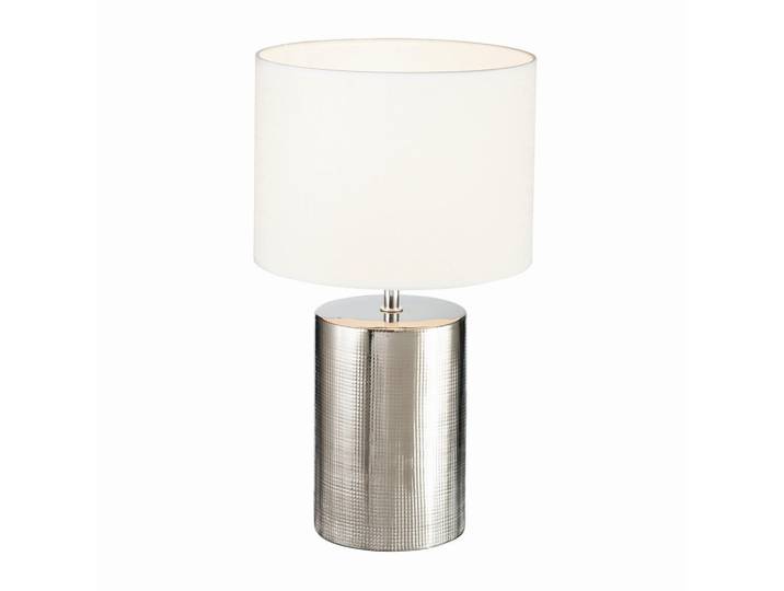Fischer & Honsel Tischleuchte, Weiss, Textil, rund, 43 cm, Lampen & Leuchten, Innenbeleuchtung, Tischlampen, Tischlampen