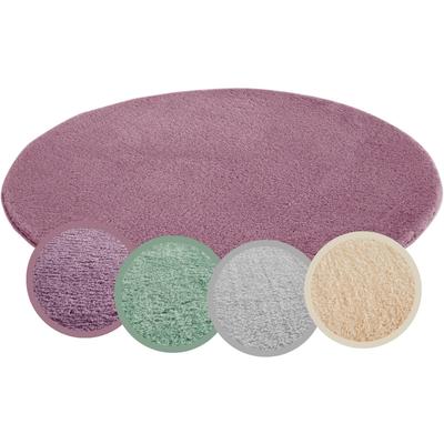 Teppich ANDIAMO "Arezzo", lila (lavendel), H:16mm Ø:67cm, Polyester, Teppiche, Teppich, Uni Farben, weicher Flor, waschbar, ideal im Wohnzimmer & Schlafzimmer