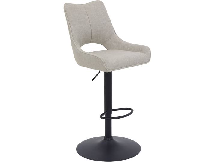 Barhocker HELA ROCKPORT , beige, B:50cm H:96cm T:57cm, 100% Polyester, Hocker, Barhocker, drehbar,höhenverstellbar,Gasdruckfeder,Rückenausschnitt,Tellerfuß
